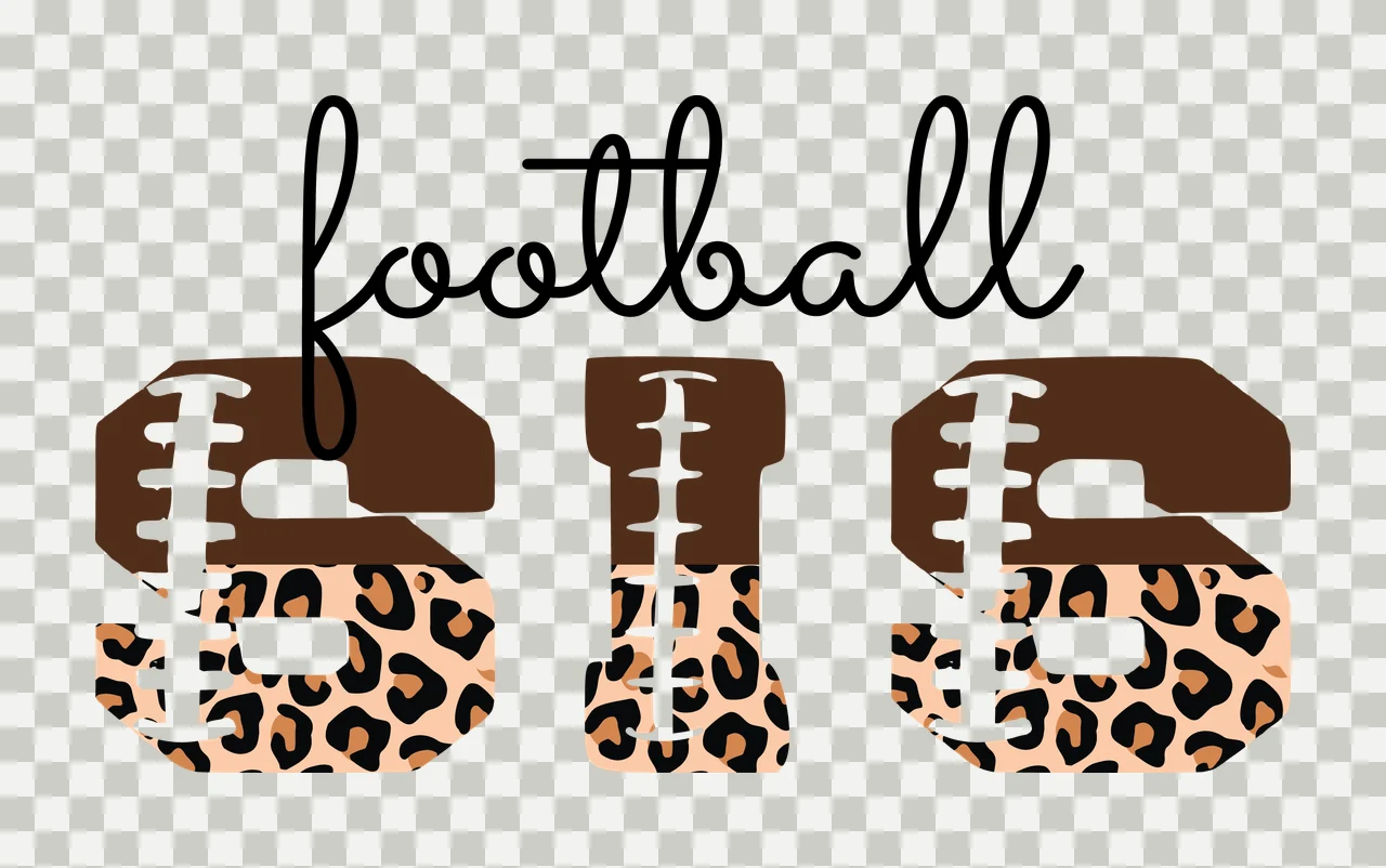 Football Leopard Football Sis With Pattern letters print laces transparency and detail preview thumbnail
