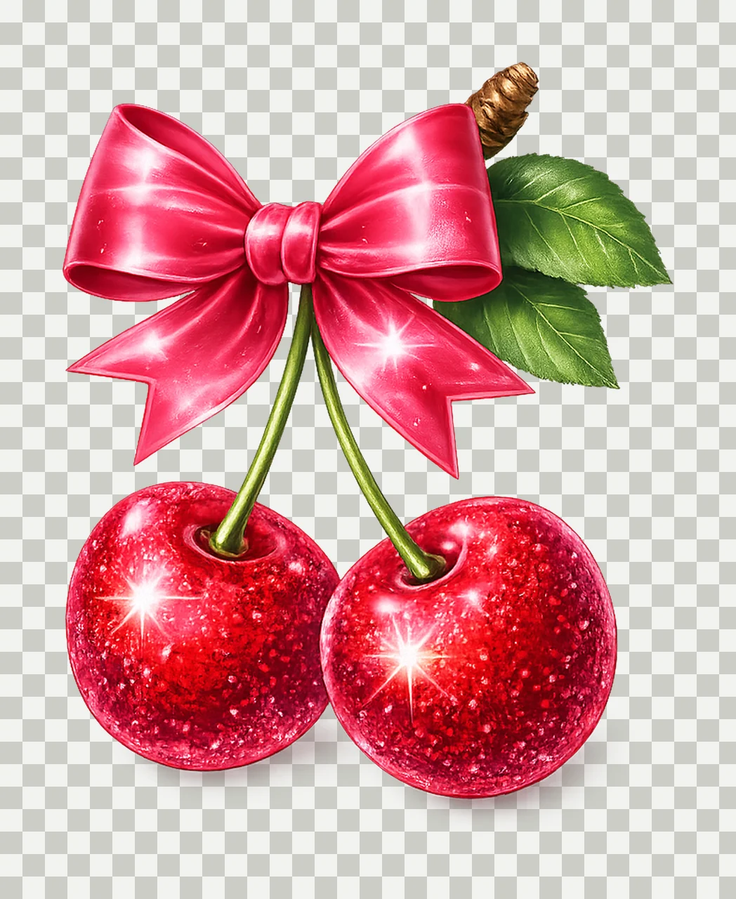 Coquette Cherry Bow Cherry Design Cute Fruit Artwork transparency and detail preview thumbnail