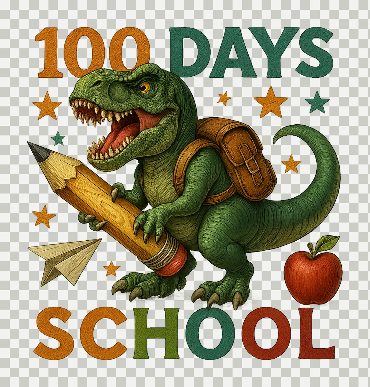 100 Days of School Dinosaur Celebration Gift Design Kids transparency and detail preview thumbnail