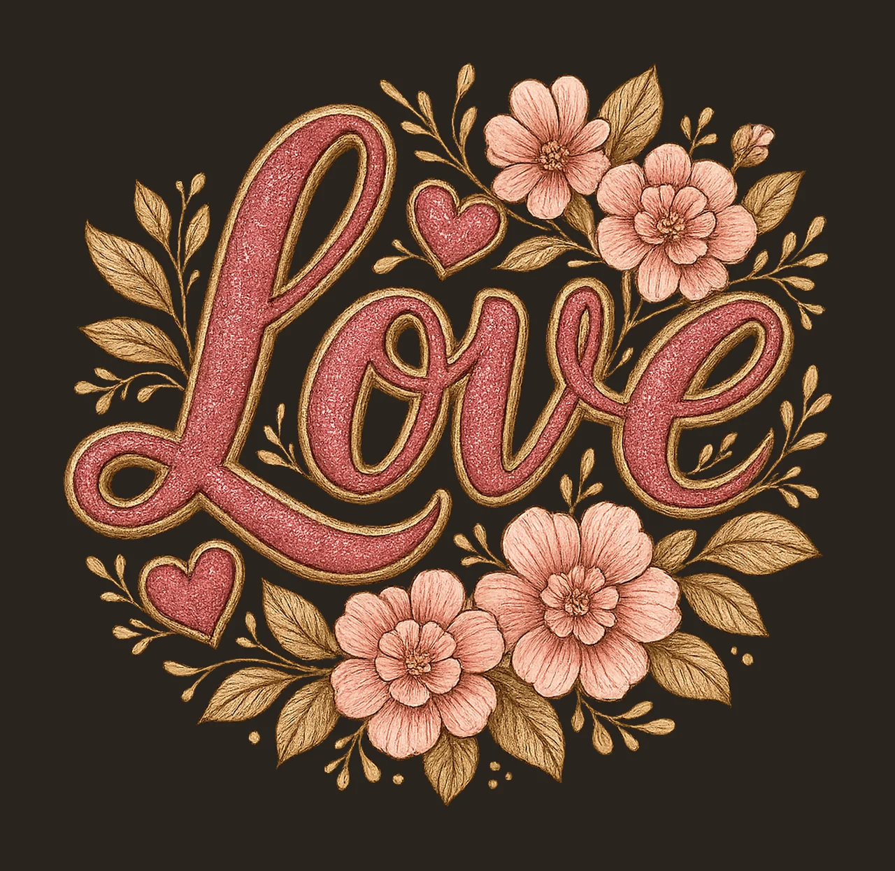 Valentines Love Tinsel Faux Glitter Shirt Design Trendy contrast preview thumbnail