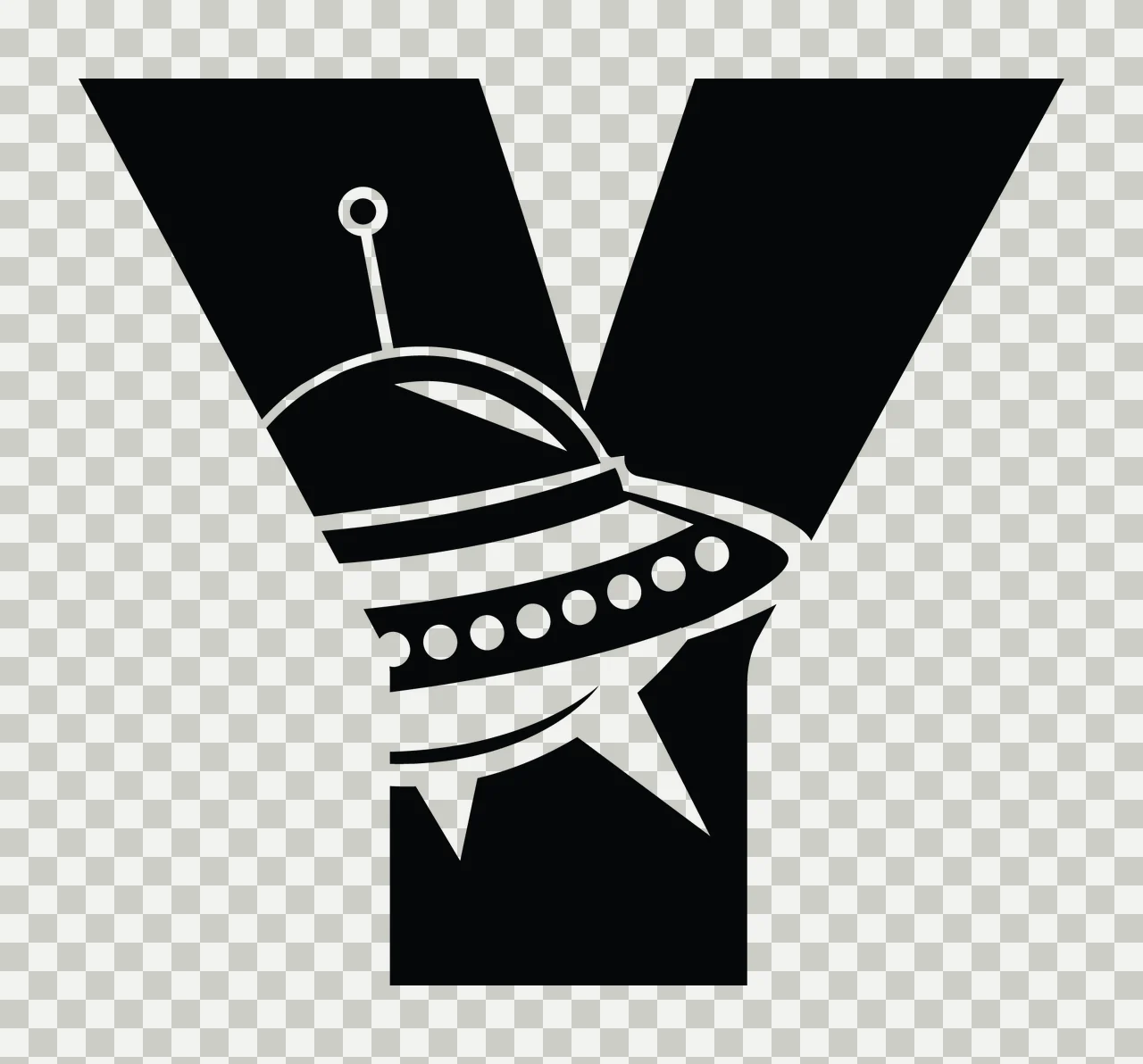 Space Letter Y With Flying Saucer transparency and detail preview thumbnail