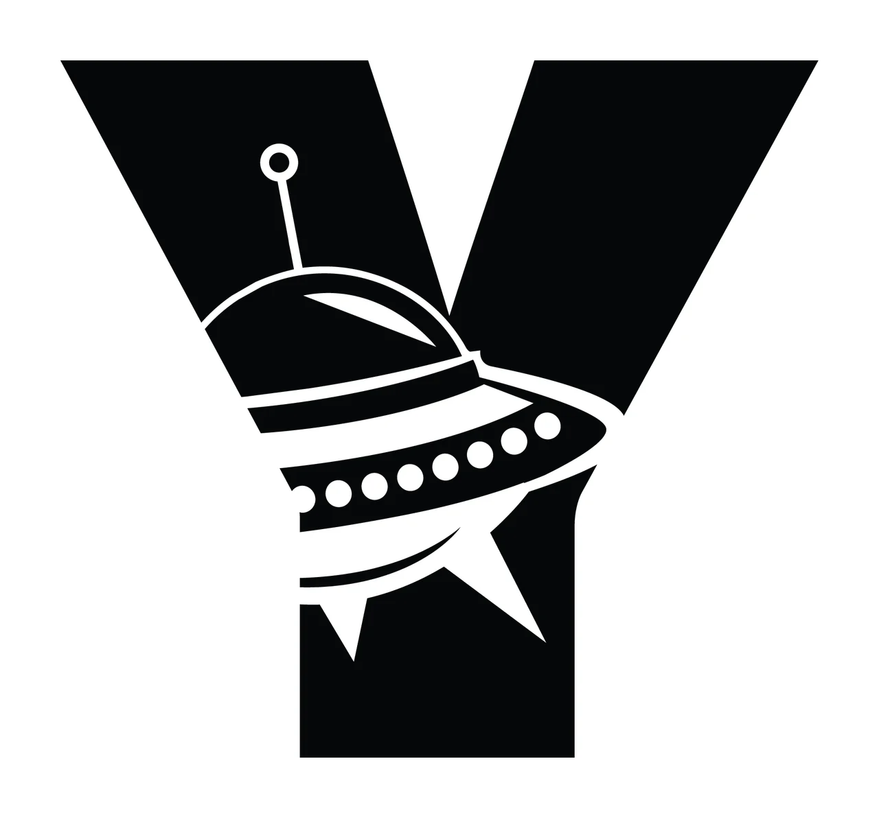 Space Letter Y With Flying Saucer