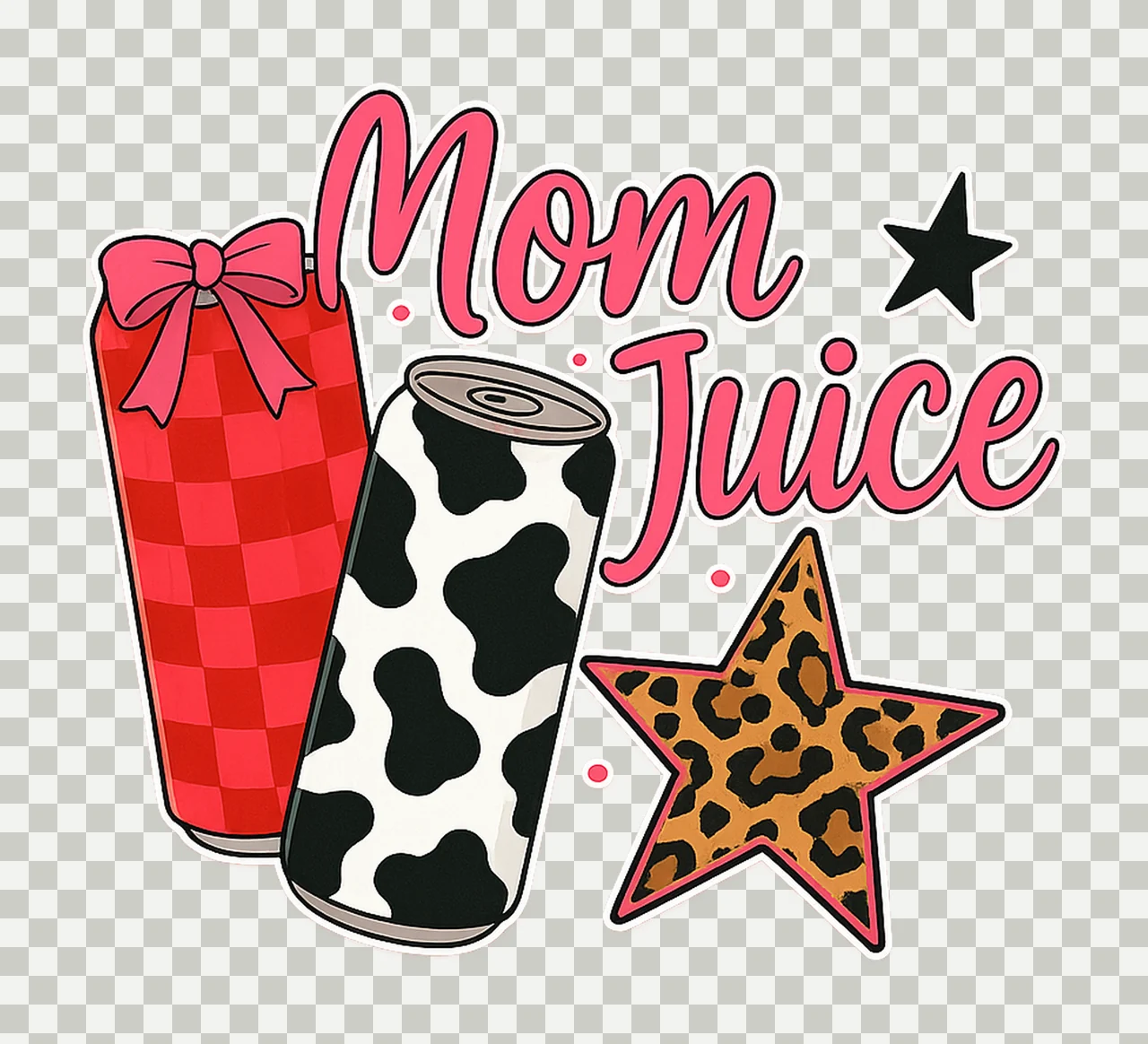 Mom Juice bow checkered cow leopard patttern ORIGINAL She transparency and detail preview thumbnail