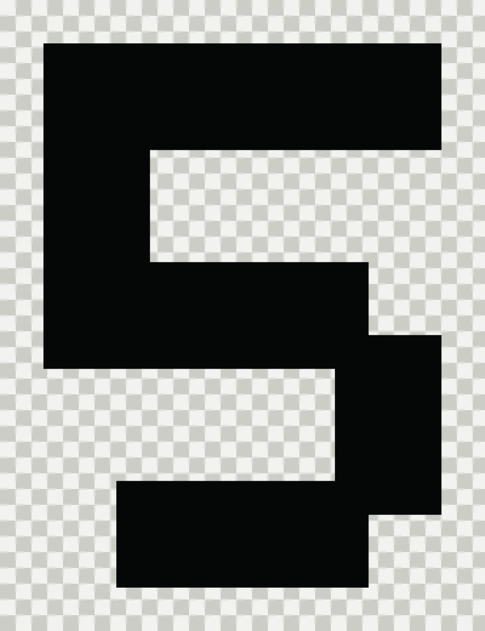 Number 5 Blocky Pixel Style Five In Solid digit pixels art transparency and detail preview thumbnail