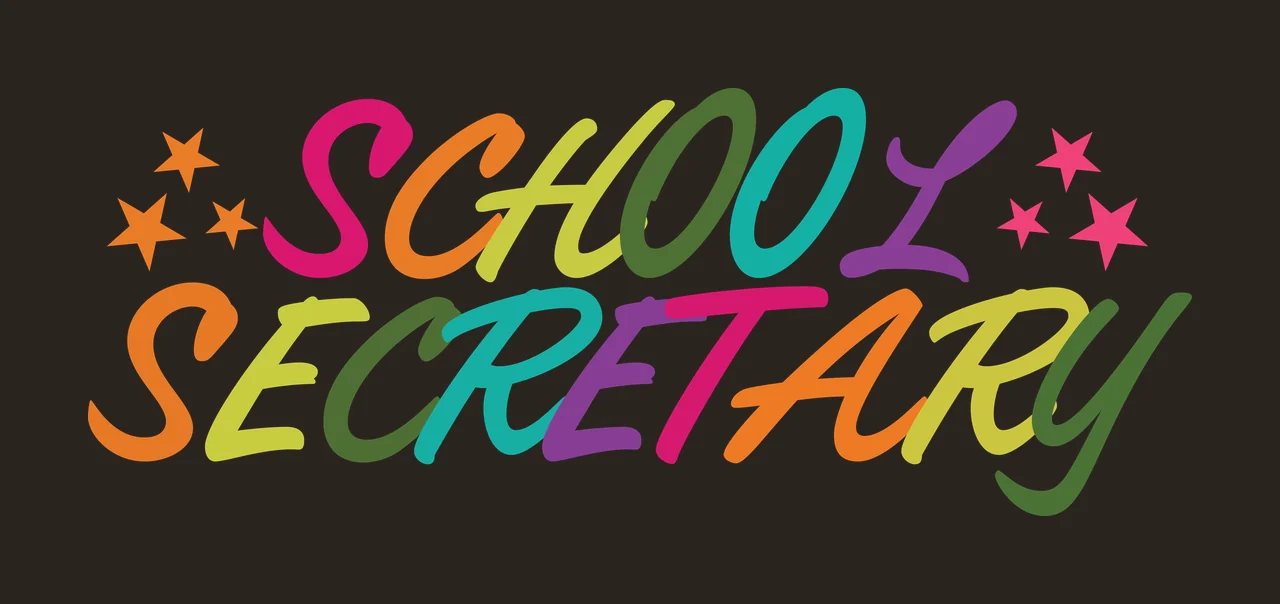 School Secretary Text With Stars Icon decorate script typography contrast preview thumbnail