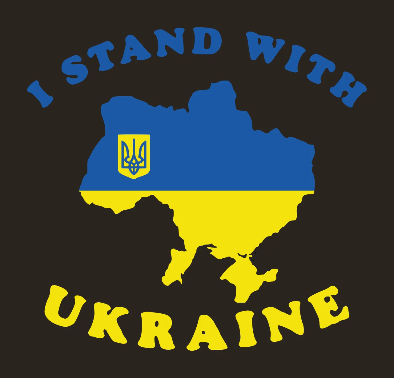 I Stand With Ukraine Map Silhouette minimalist black white background contrast preview thumbnail