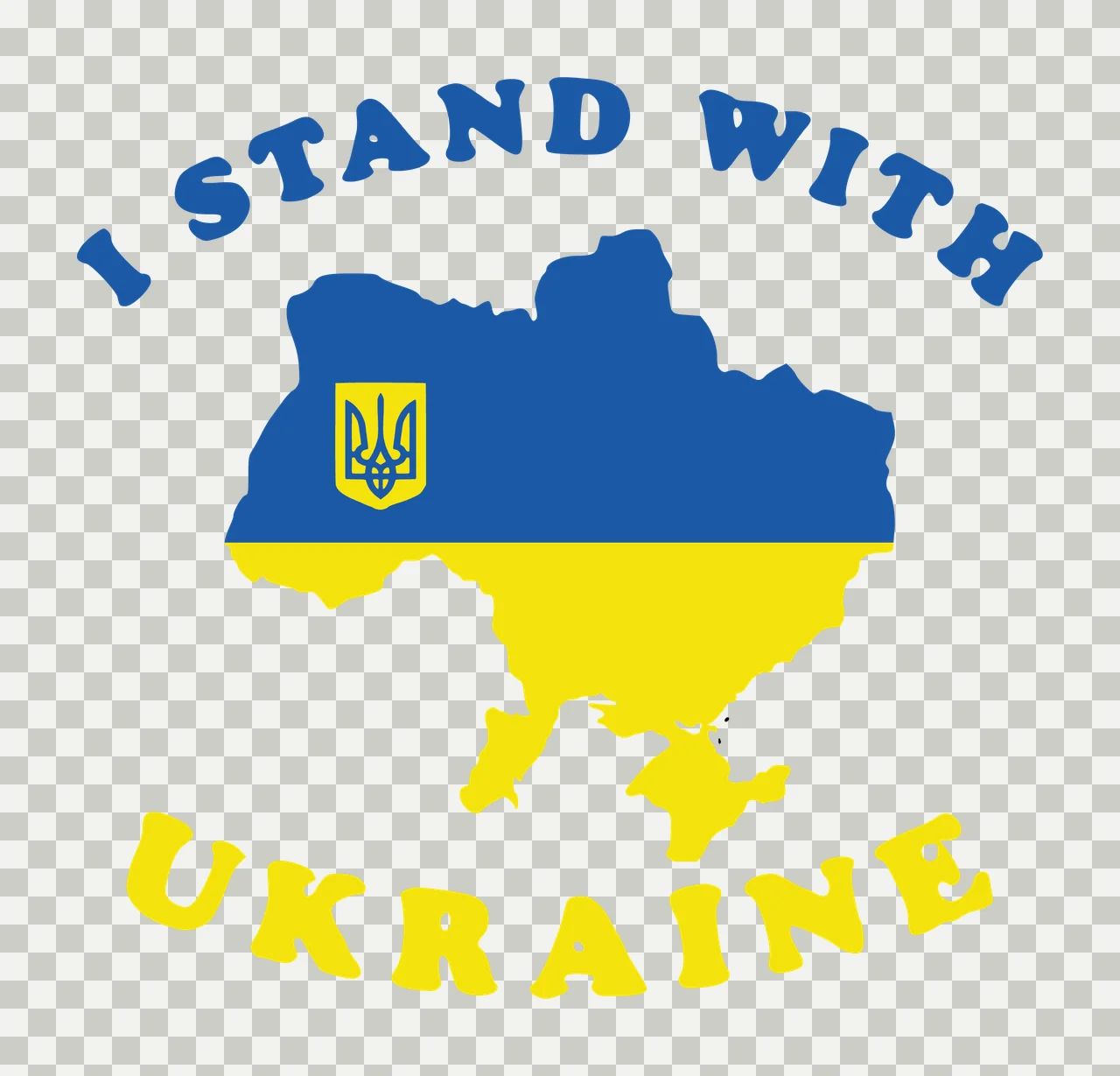 I Stand With Ukraine Map Silhouette minimalist black white background transparency and detail preview thumbnail
