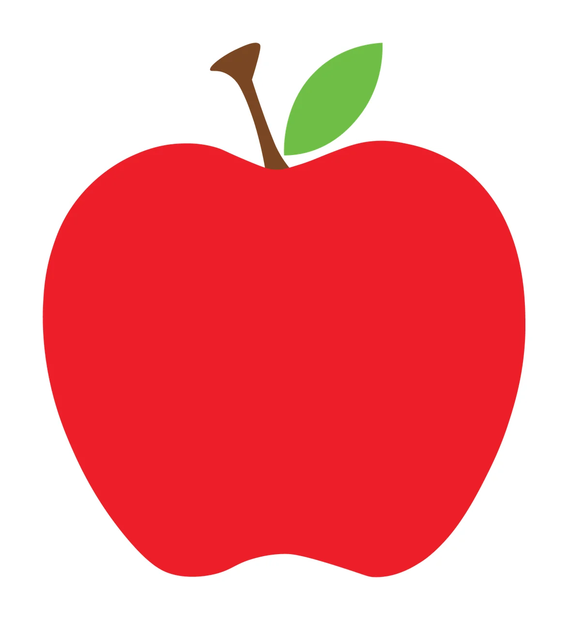 To Red Apple With Stem Leaf