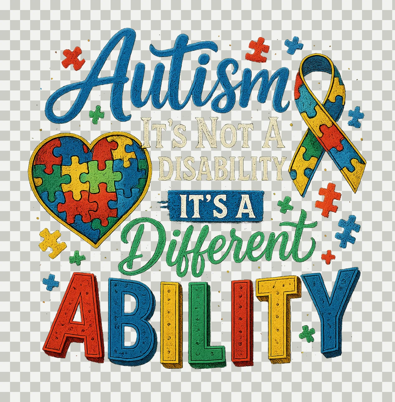 Autism Awareness Different Ability Inspirational Design transparency and detail preview thumbnail