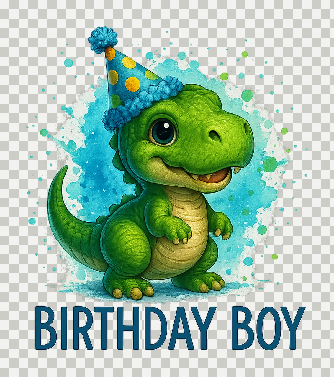 Birthday Boy Dinosaur Birthday Shirt Sublimation Design Dino transparency and detail preview thumbnail