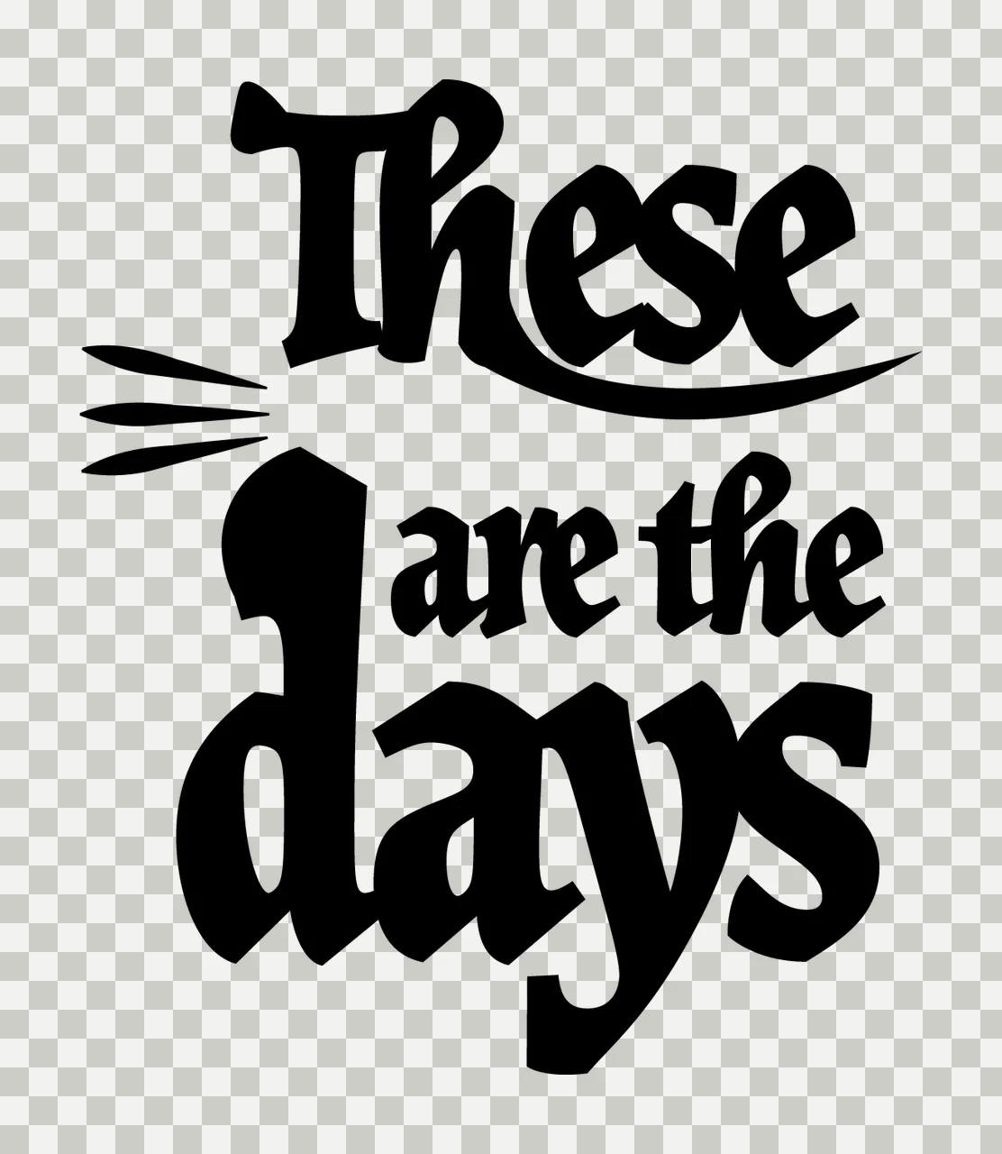 Can Glass Wrap These Are The Days Typographic lettering serif font transparency and detail preview thumbnail