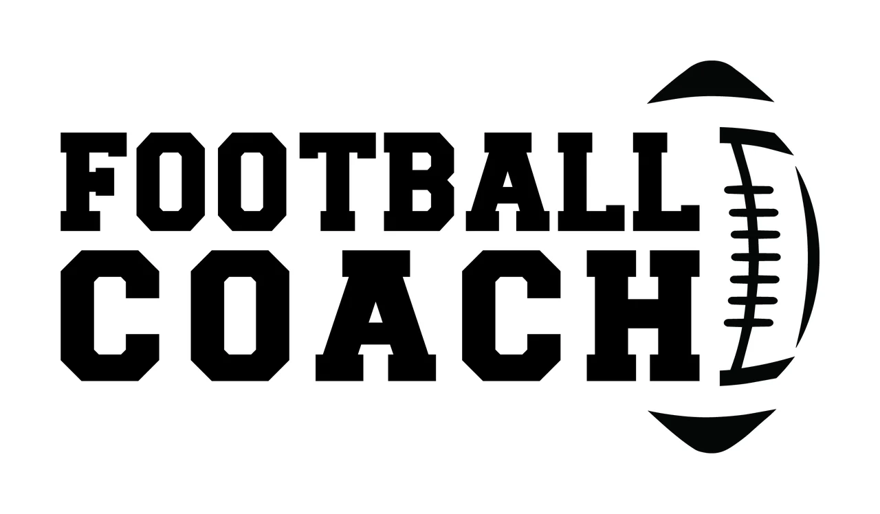Football Coach Text Graphic With Silhouette On Right and typography