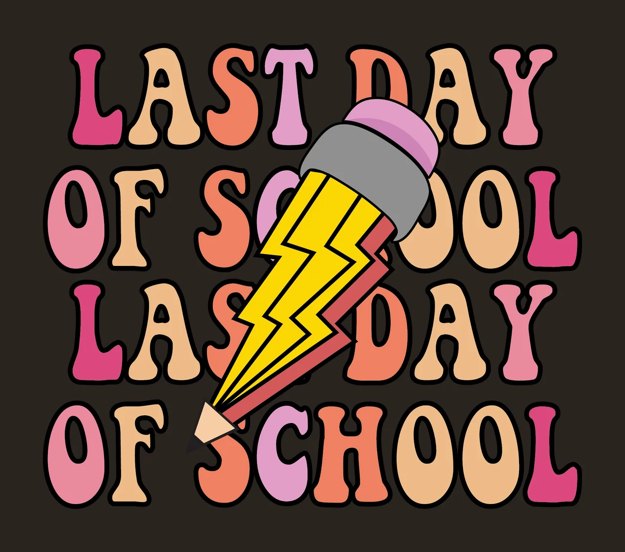 Last Day Of School Last Day Of School typography displaying contrast preview thumbnail