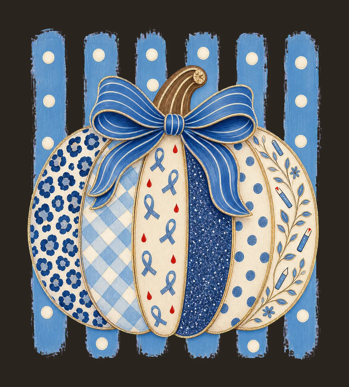 Diabetes Awareness Pumpkin Blue Coquette bundle 02 contrast preview thumbnail