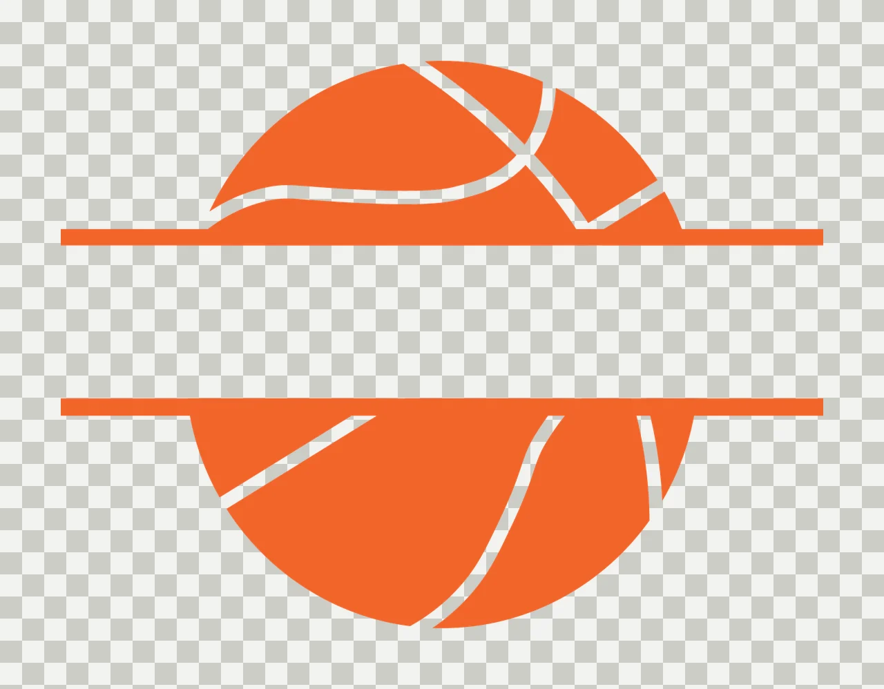 Ball Black Round Silhouette With A Central Horizontal lines transparency and detail preview thumbnail