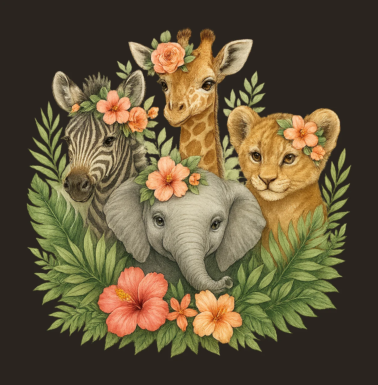 Safari animals Jungle Artwork Wild Animal Watercolor Safari contrast preview thumbnail