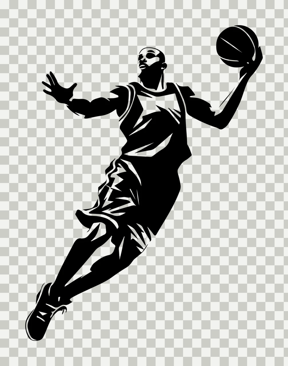 Can Glass Wrap Basketball Player Jumping With Athlete transparency and detail preview thumbnail