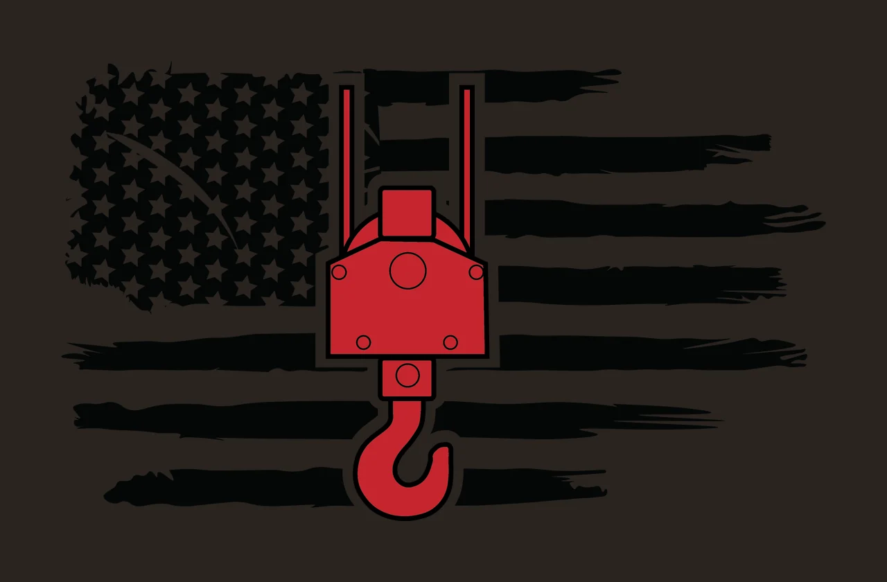 Crane Flag Hook Grunge Graphic stripes stars black white construction contrast preview thumbnail