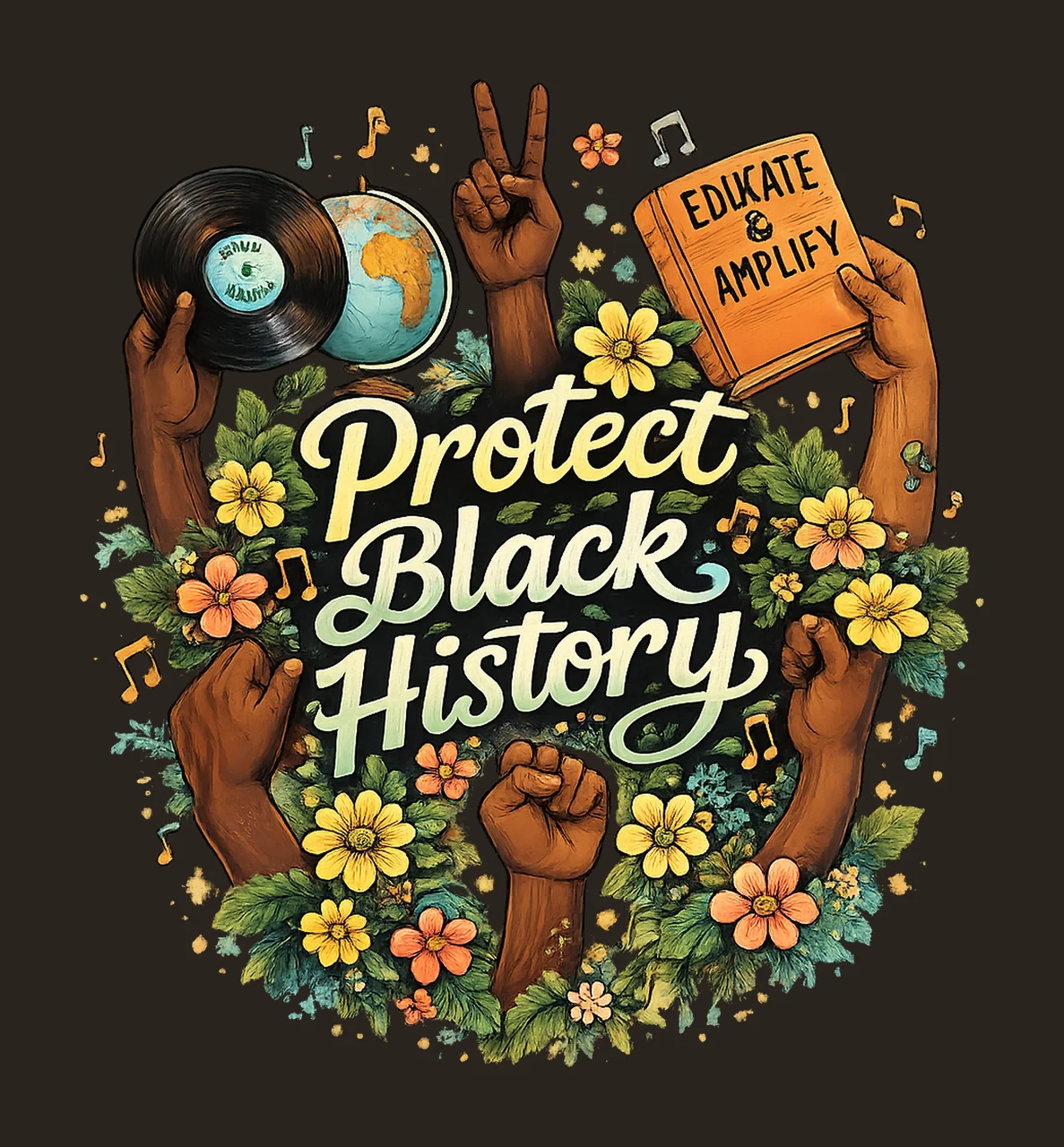 Black History Month Protect Black History Design Educate contrast preview thumbnail