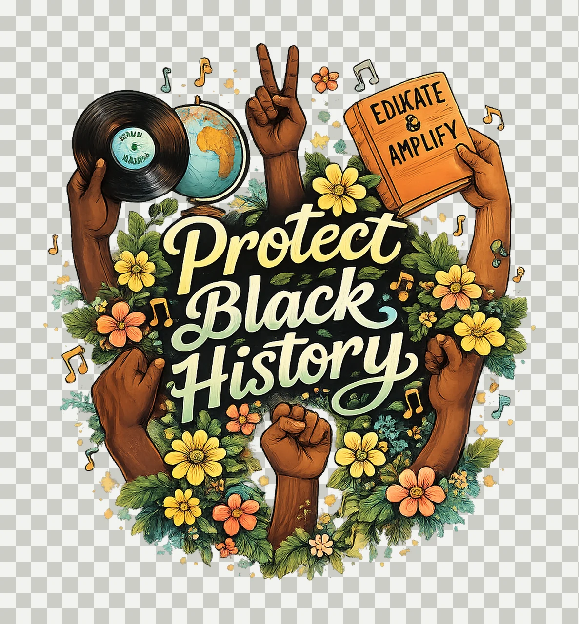 Black History Month Protect Black History Design Educate transparency and detail preview thumbnail