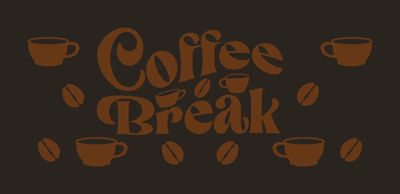 Can Glass Wrap Coffee Break Text With Cups and cup bean Typography contrast preview thumbnail