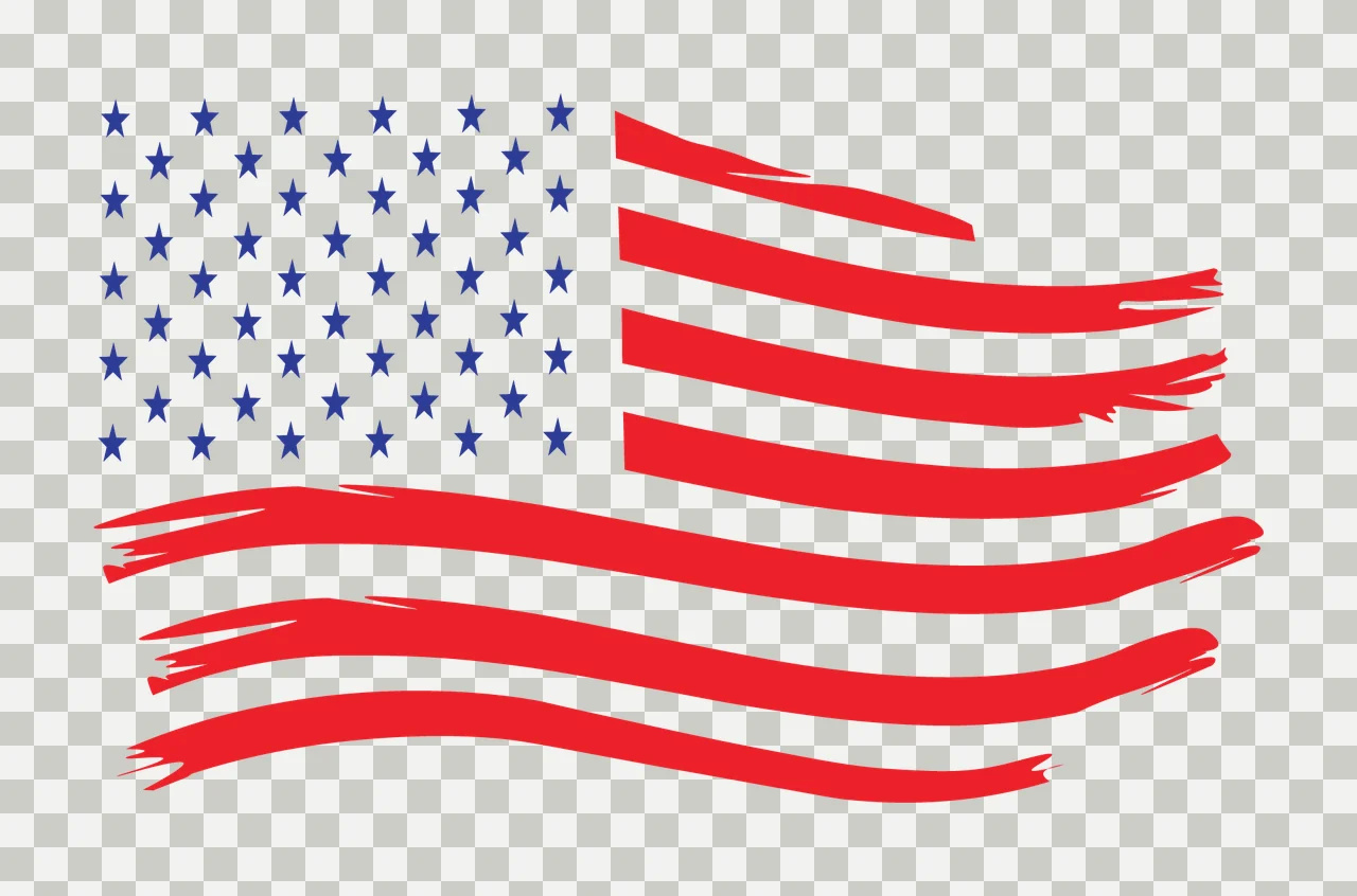 Can Glass Wrap American Flag Waving With Blue transparency and detail preview thumbnail