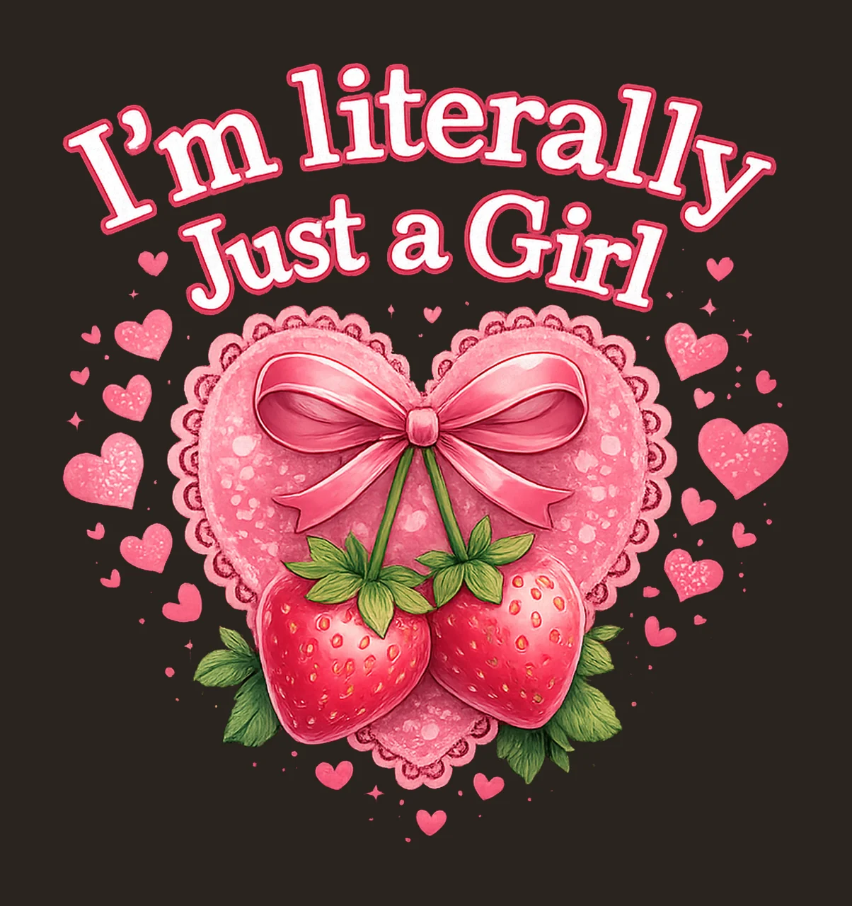 Im Literally Just Girl Pink Coquette Bow Cherry Women Cute contrast preview thumbnail