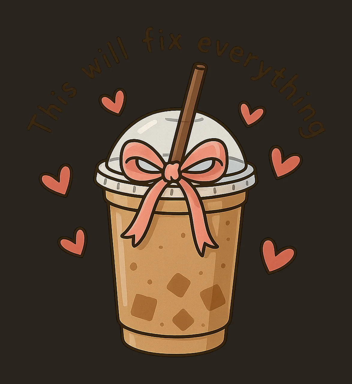 Iced Coffee Cute Coquette Coffee Design Funny Coffee Addict contrast preview thumbnail