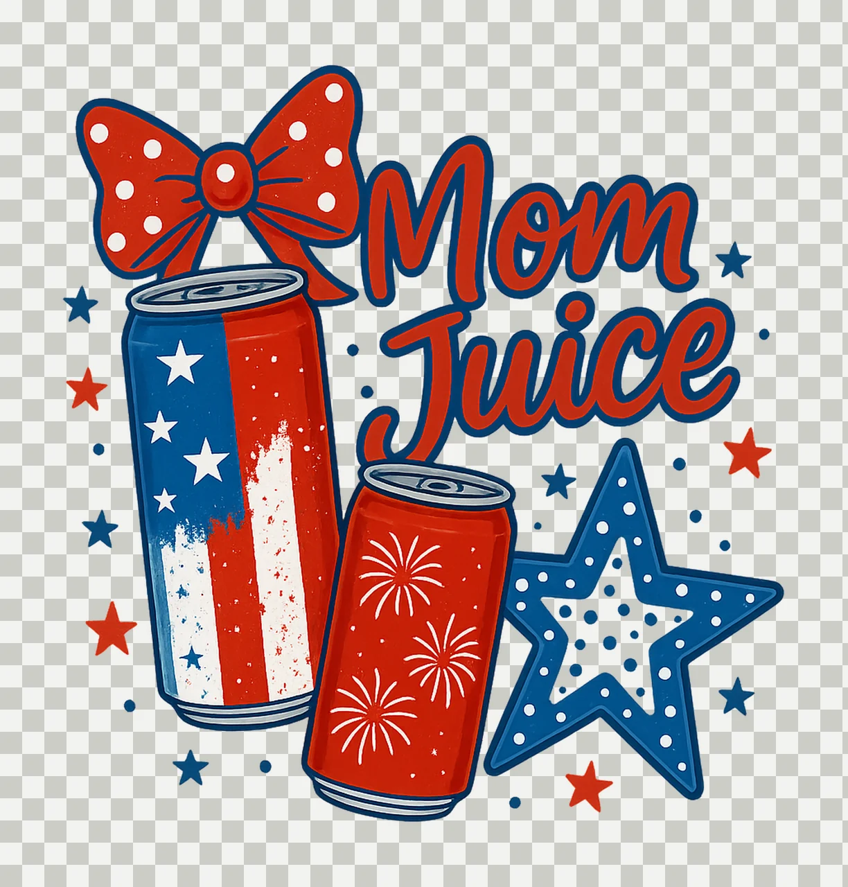 Mom Juice 4th Of July bow ORIGINAL She Just Mom DESIGNER is transparency and detail preview thumbnail