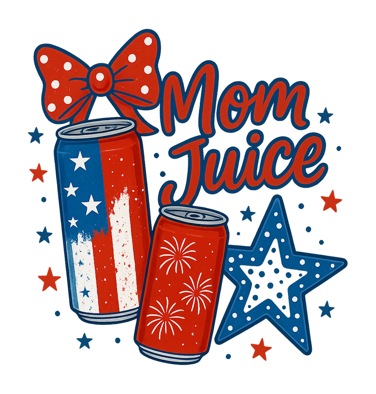 Mom Juice 4th Of July bow ORIGINAL She Just Mom DESIGNER is