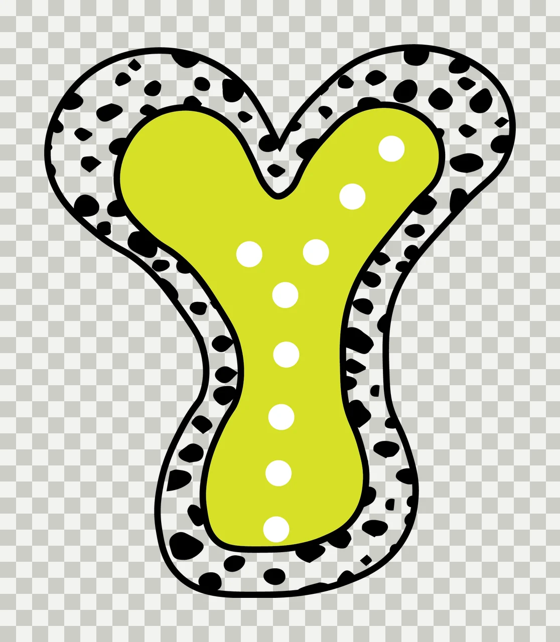 Dalmatian Dots Font Race Doodle Character 14 racing checkered flag transparency and detail preview thumbnail