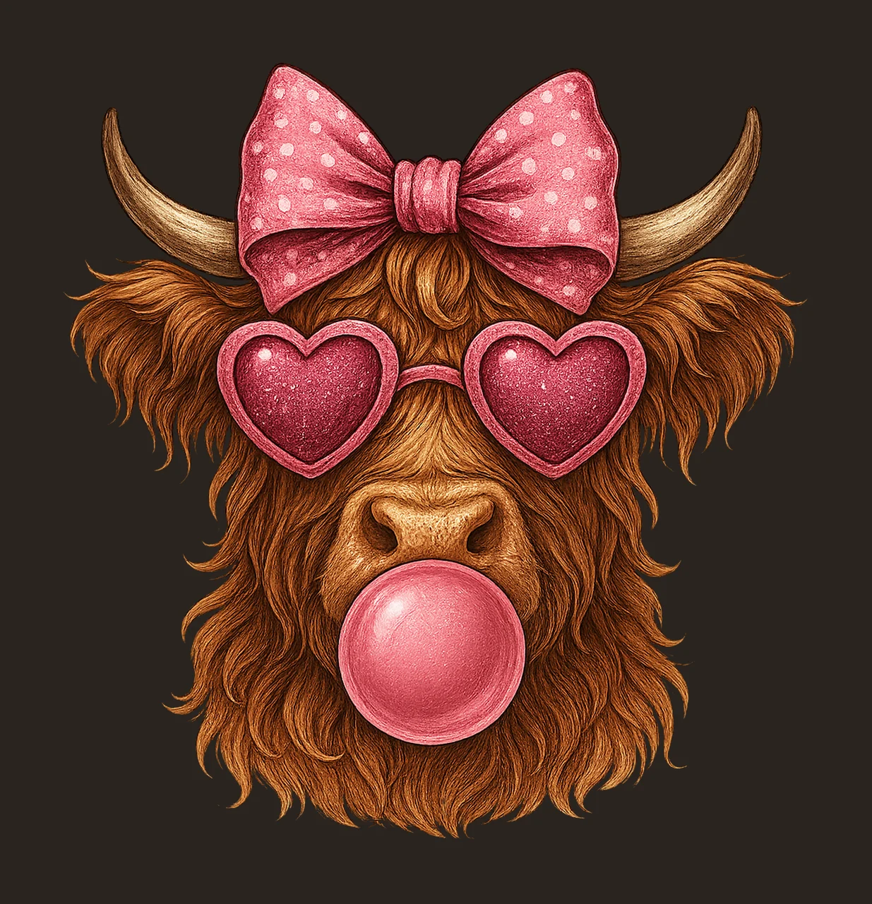 Valentines Highland Cow Coquette Valentine Design Love contrast preview thumbnail