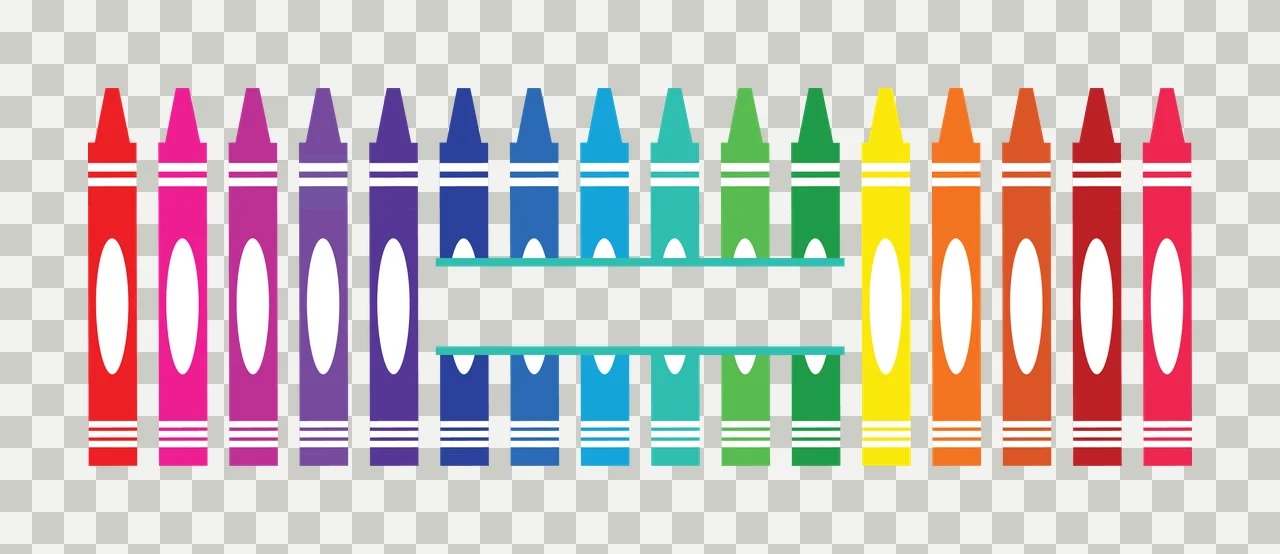 Can Glass Wrap Crayon Row Border Graphic Design crayons aligned transparency and detail preview thumbnail