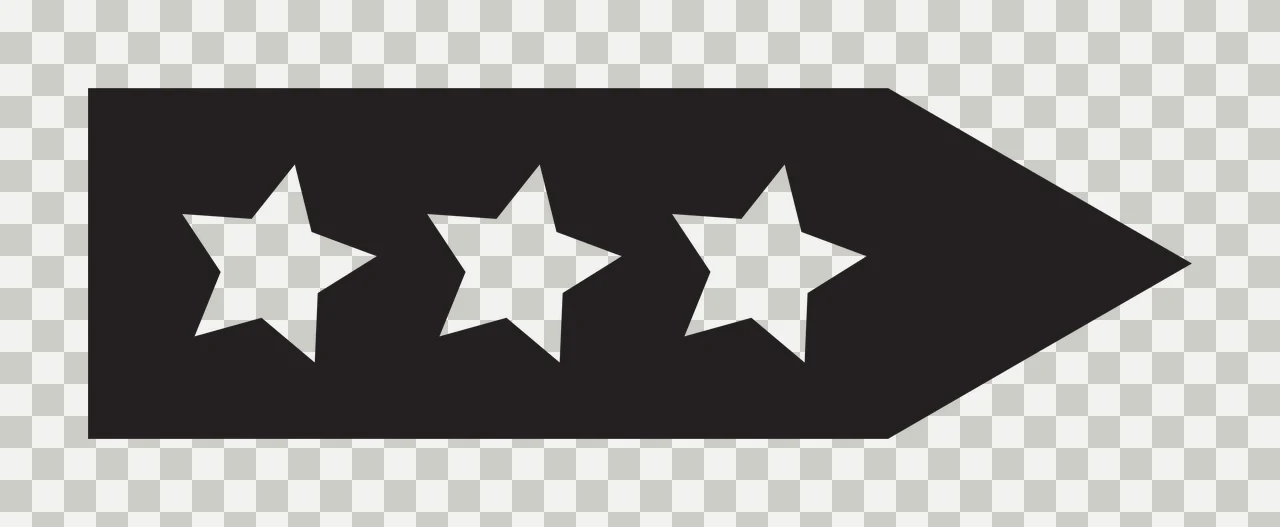 Rectangle With Three White Stars point graphic symbol black transparency and detail preview thumbnail