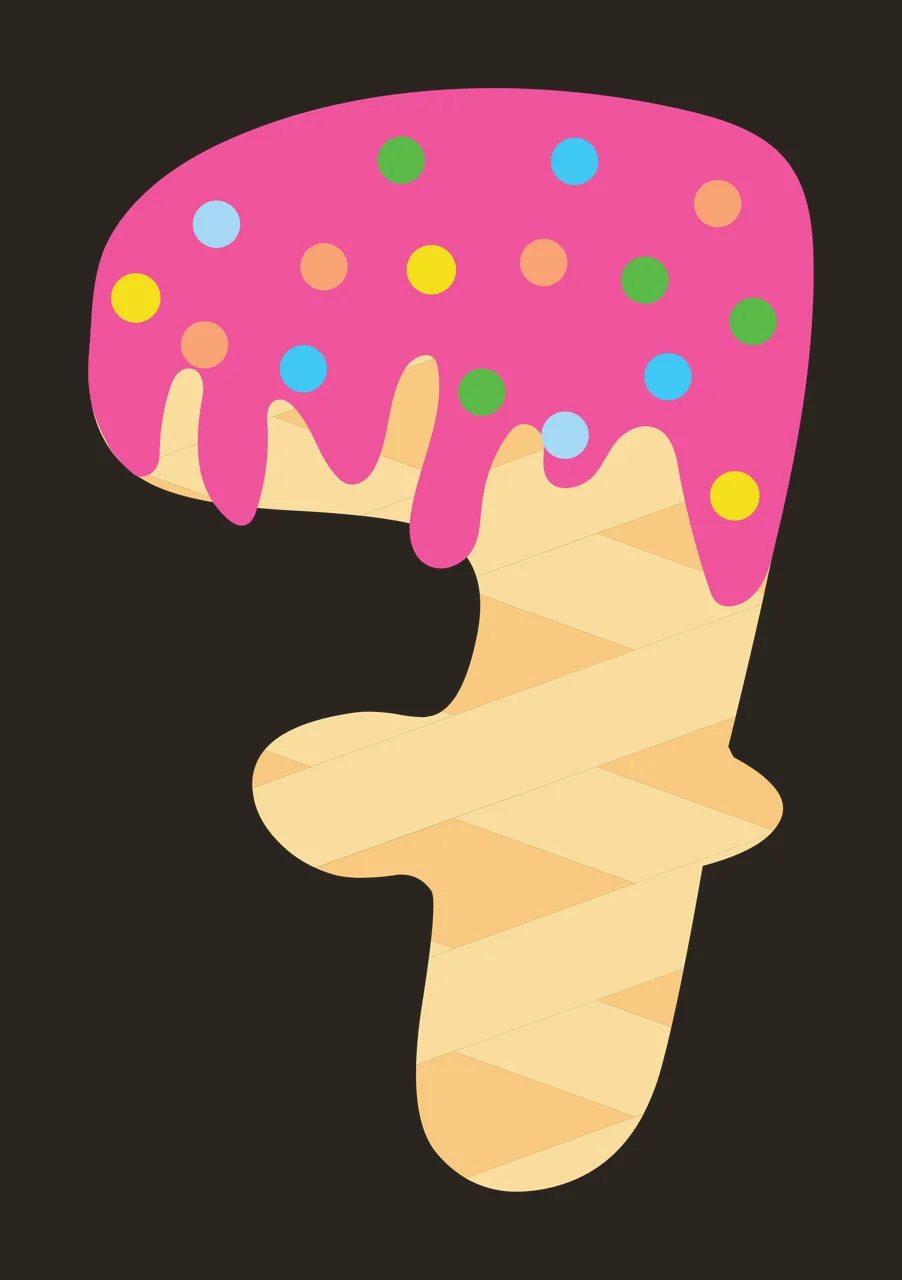 Ice Cream Font Character 24 scalable logo design icon contrast preview thumbnail