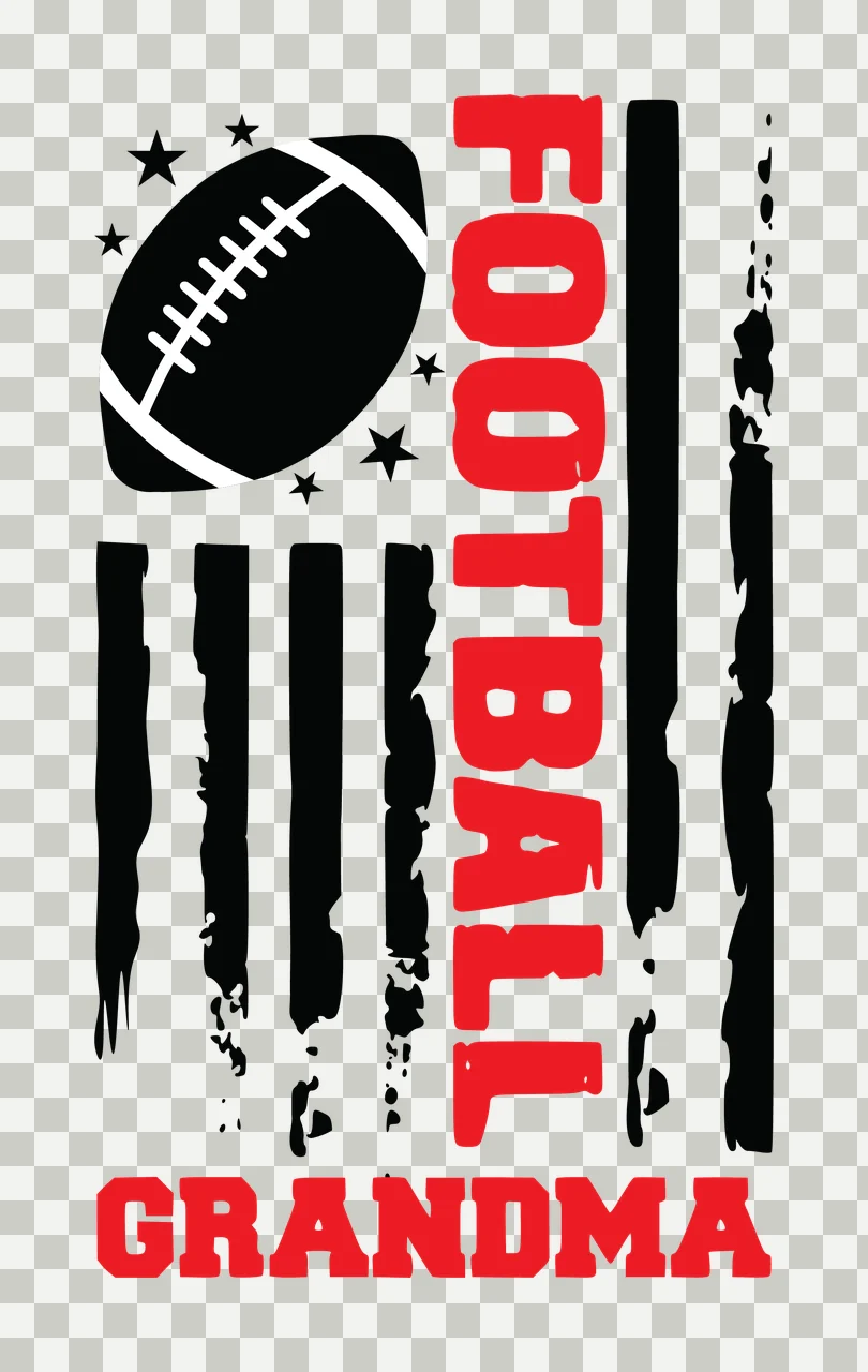 Football Grandma Flag Design With Stars American stripes distressed transparency and detail preview thumbnail