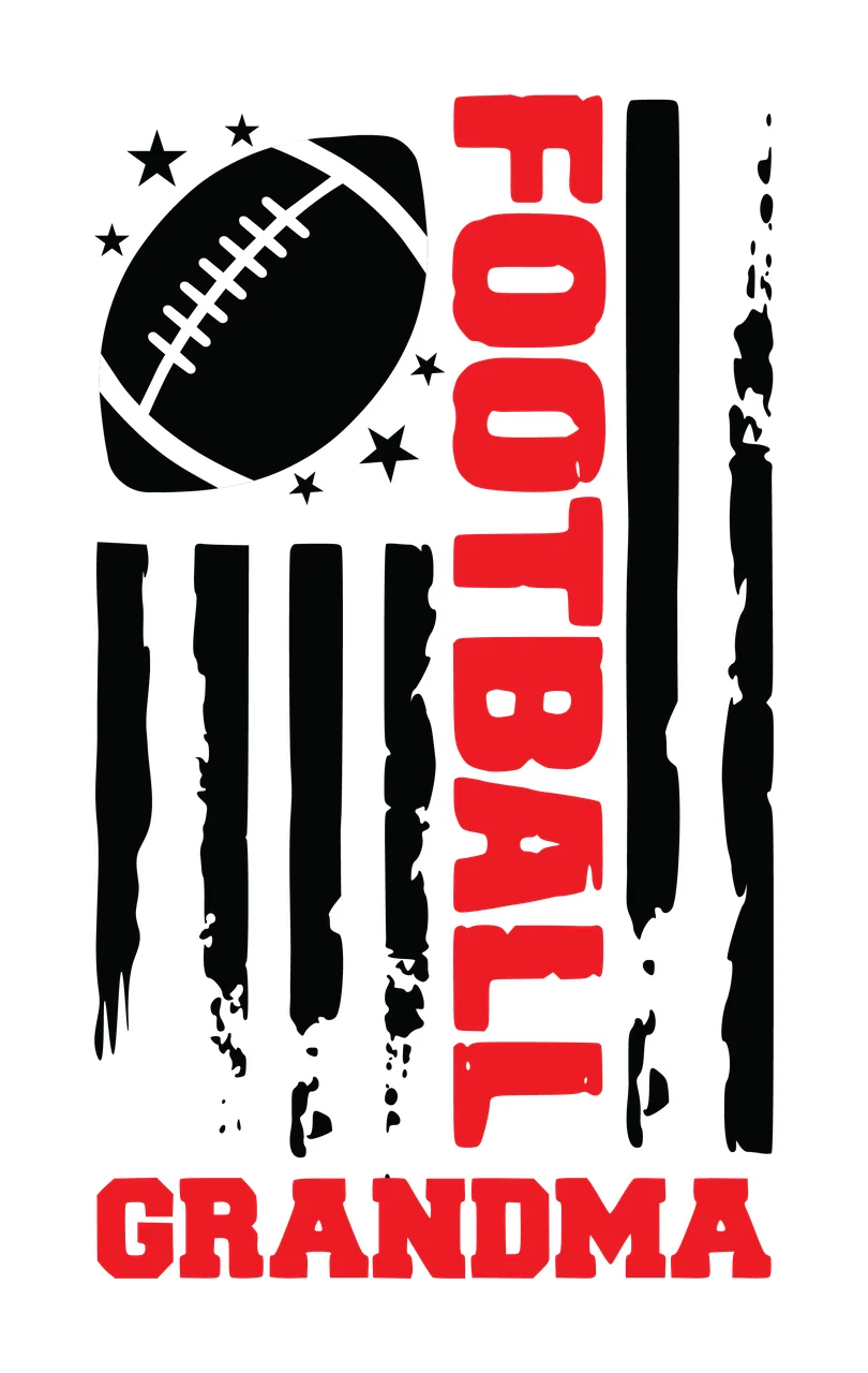 Football Grandma Flag Design With Stars American stripes distressed