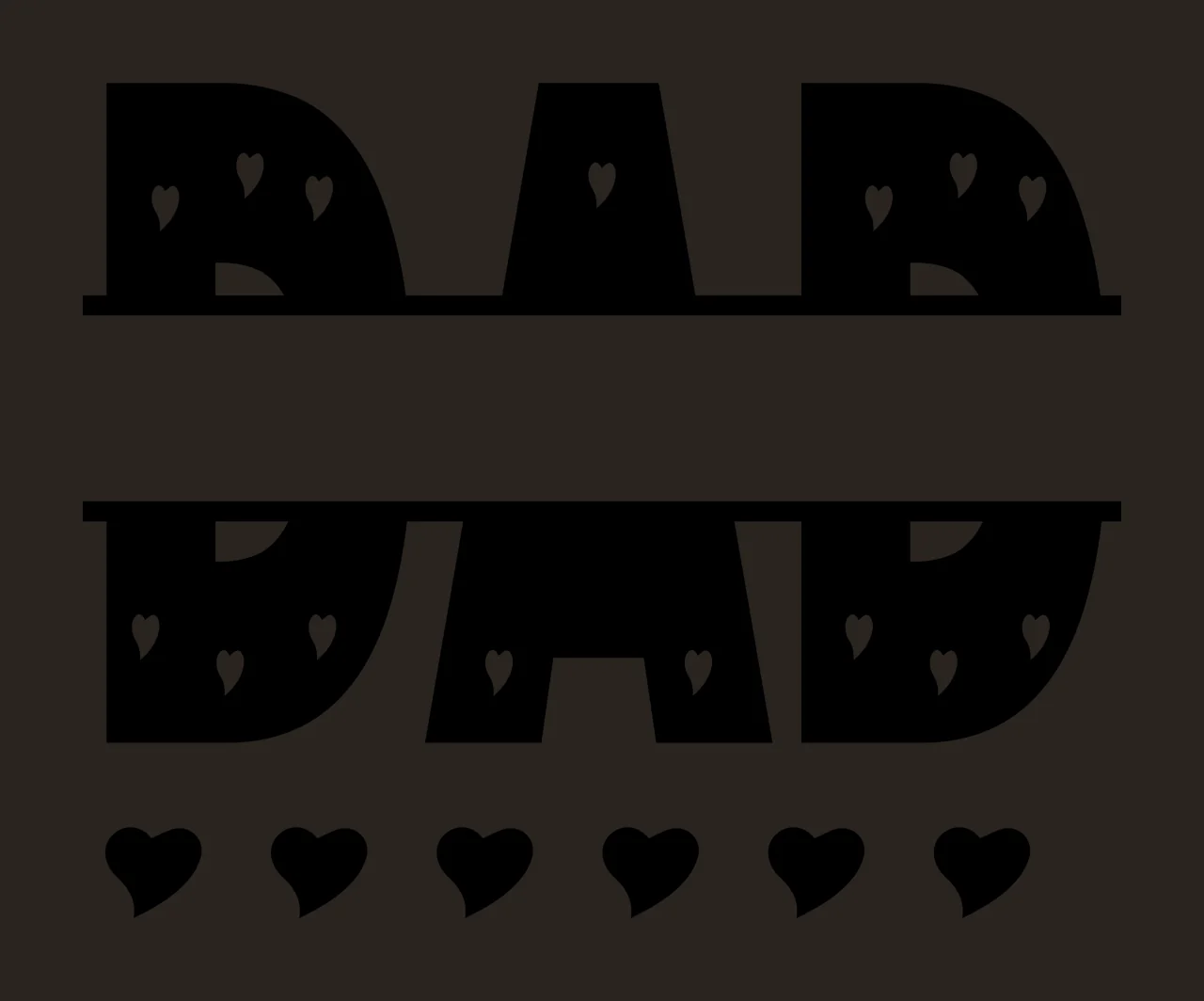 Dad Dad Split Name Typography With Heart Patterns text and shapes contrast preview thumbnail