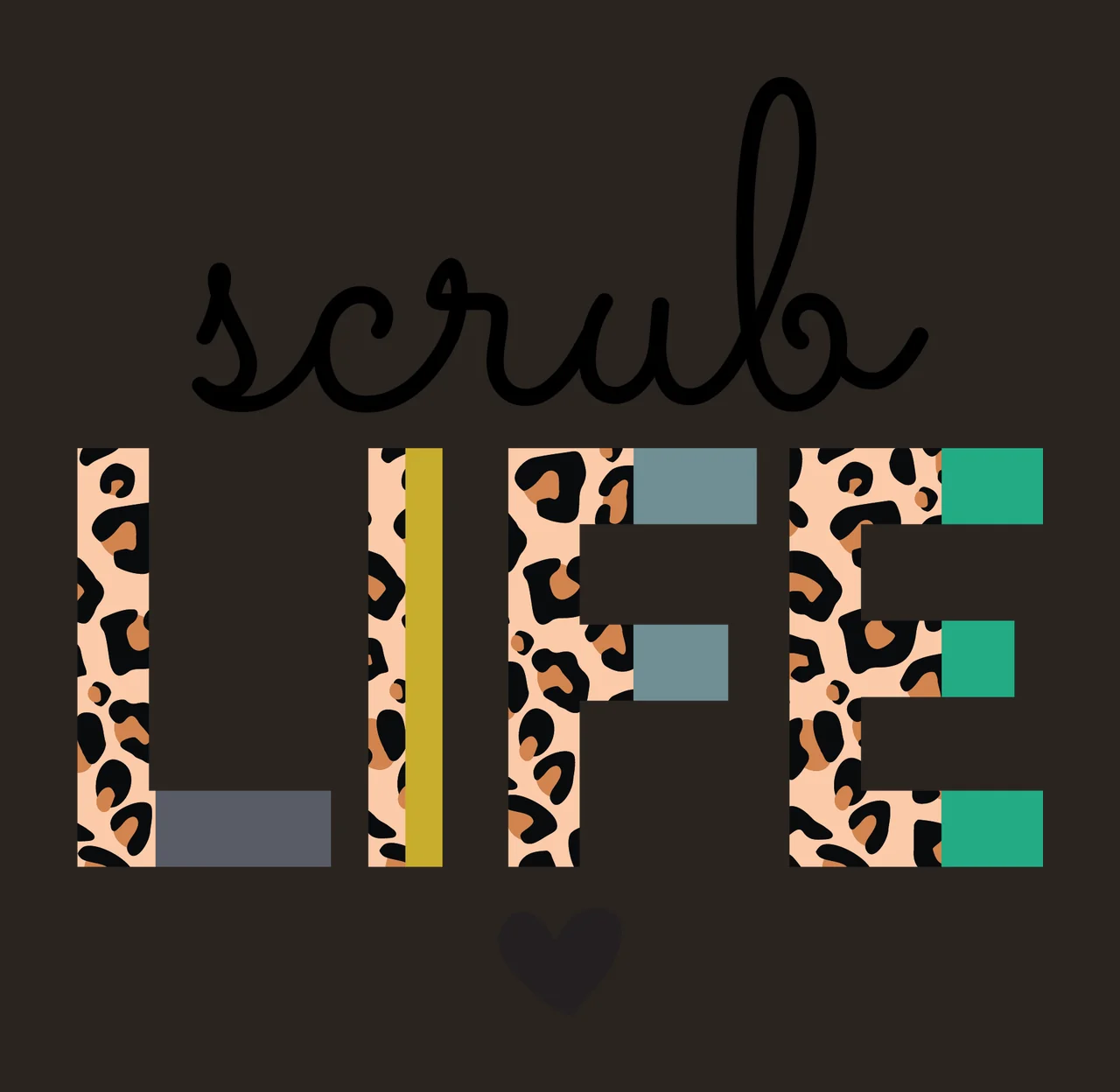 Scrub Life Text With Heart typography representing black white contrast preview thumbnail