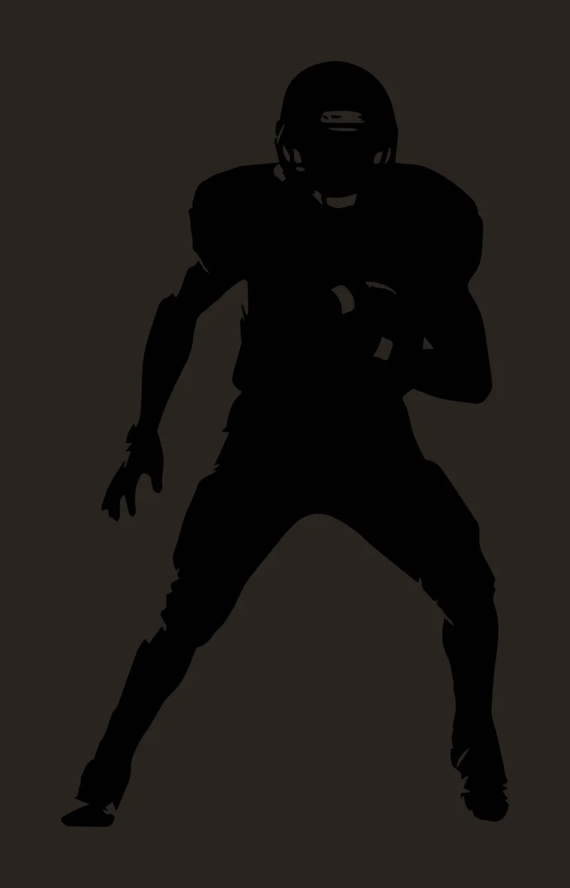 Black Silhouette Of A Person Wearing Helmet standing shoulder pads contrast preview thumbnail
