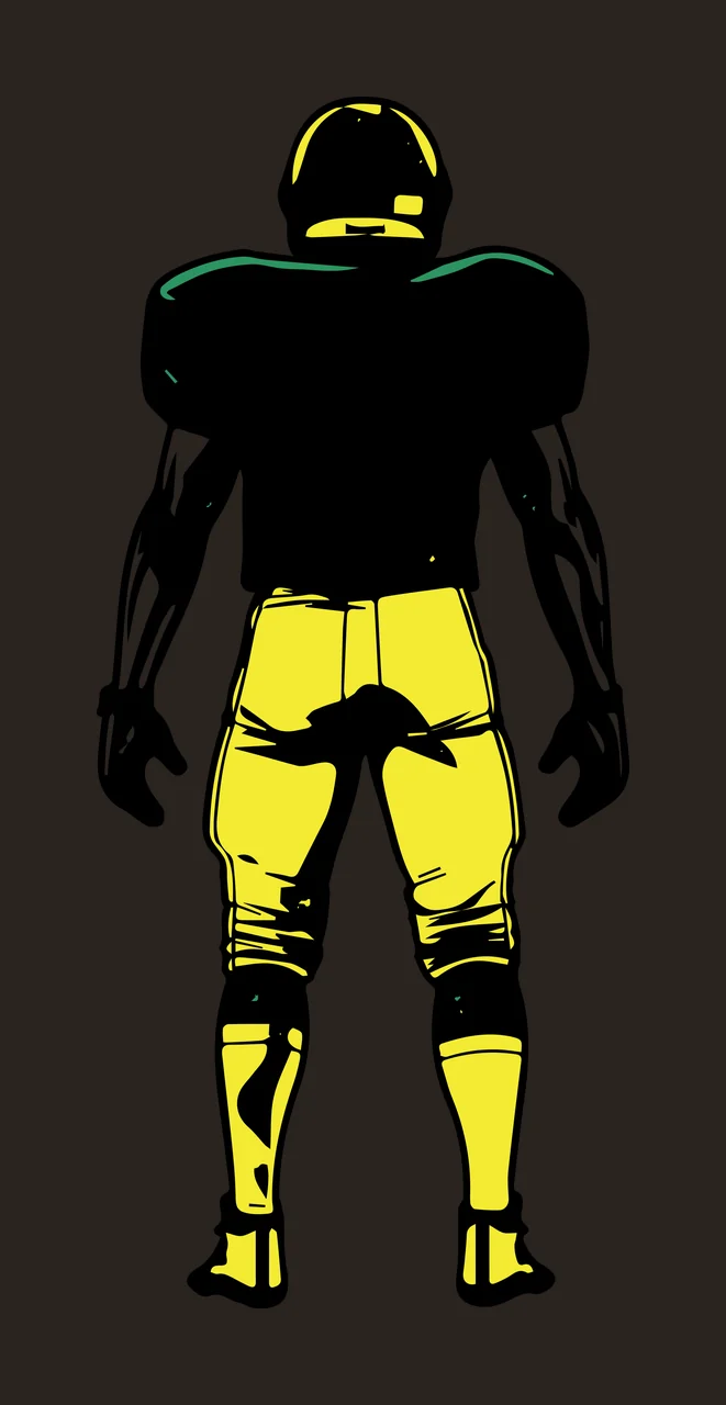 Football Player Silhouette Facing Away standing helmet shoulder pads contrast preview thumbnail