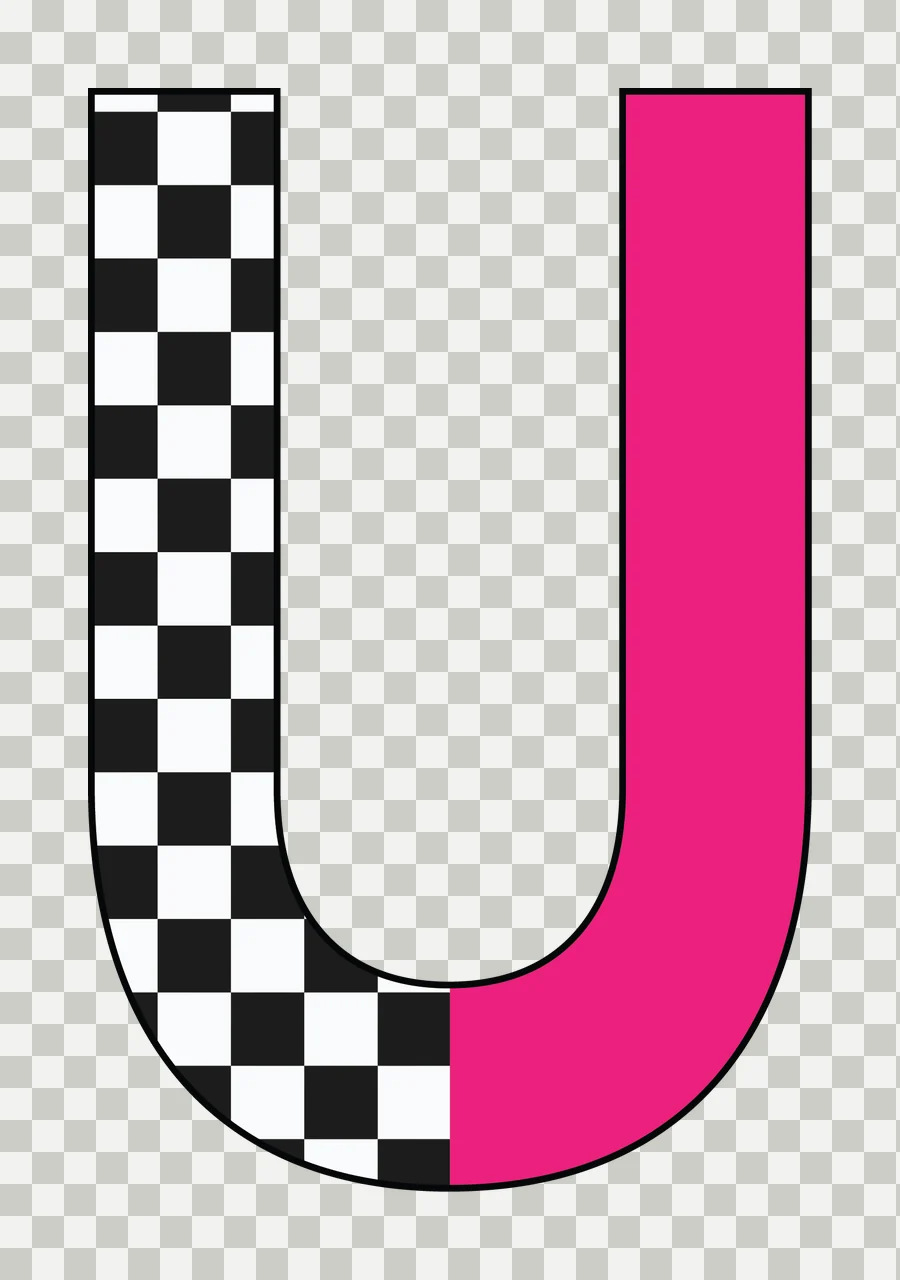 Can Glass Wrap U Letter Checkered And Pink transparency and detail preview thumbnail