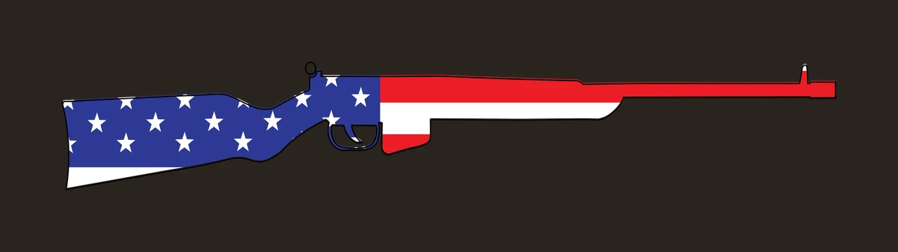 Rifle Silhouette With Star Patterns stars black white plain contrast preview thumbnail