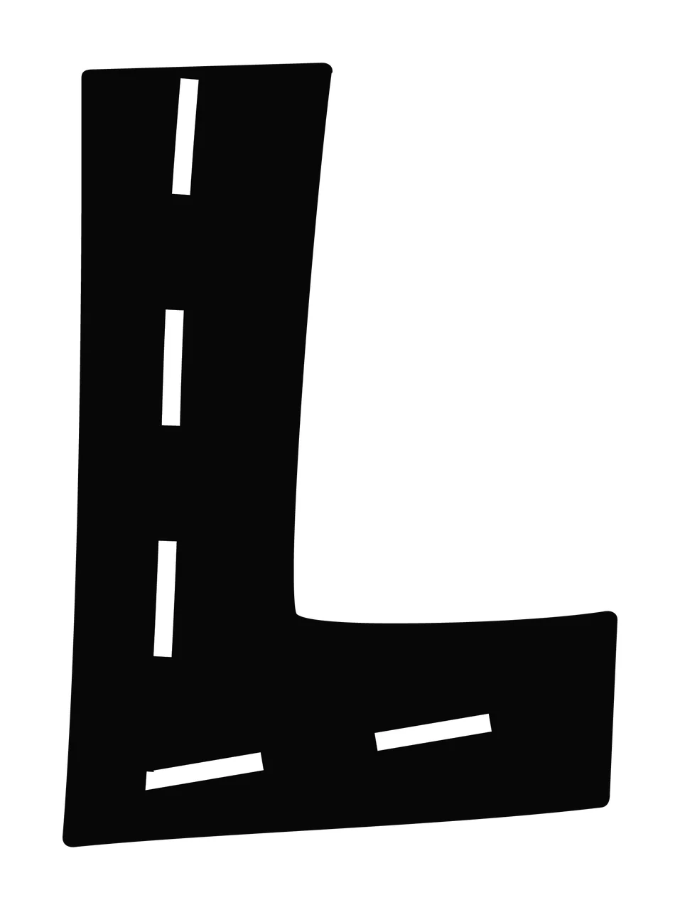 Can Glass Wrap Road Textured Letter L Shape