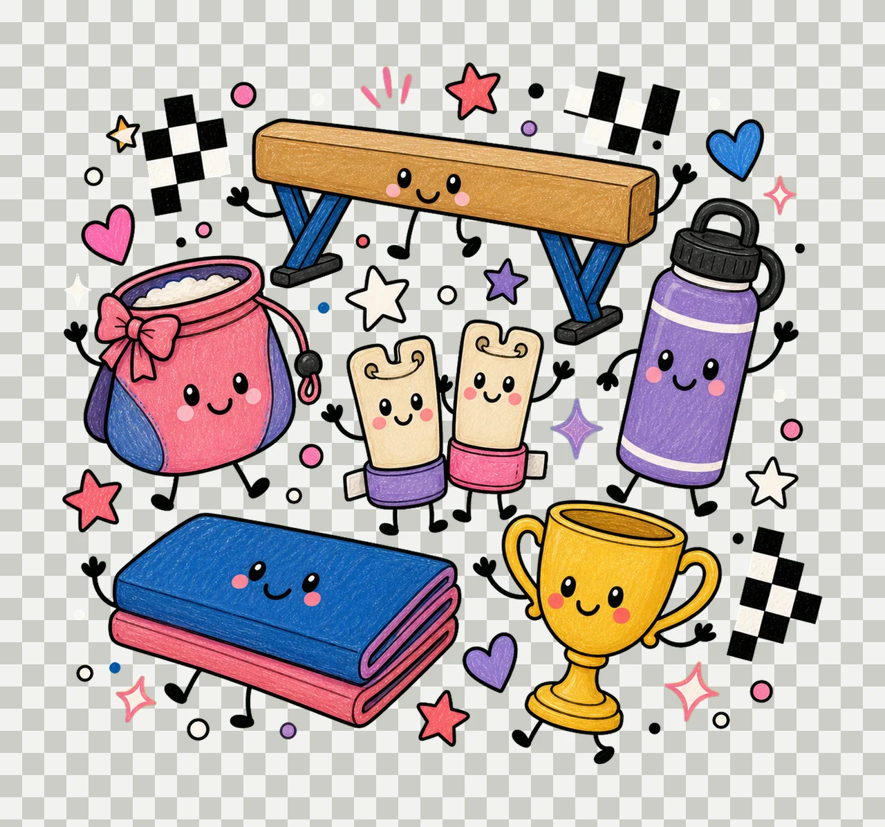 gymnastics 02 preppy checker sublimation instant shirt transparency and detail preview thumbnail