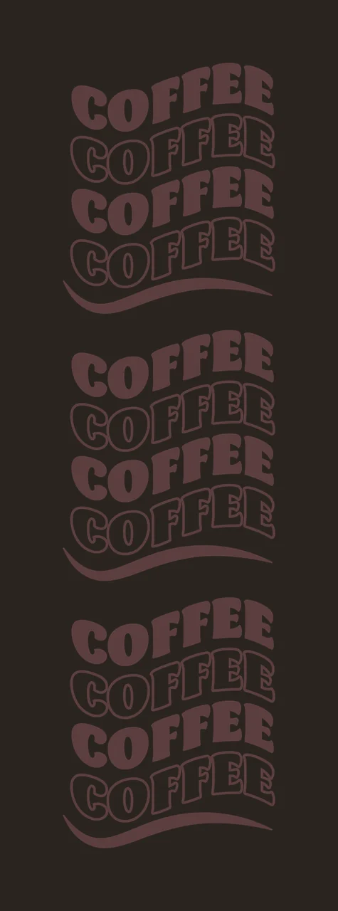 Coffee Wavy Text Repeat Pattern wave black white typography contrast preview thumbnail