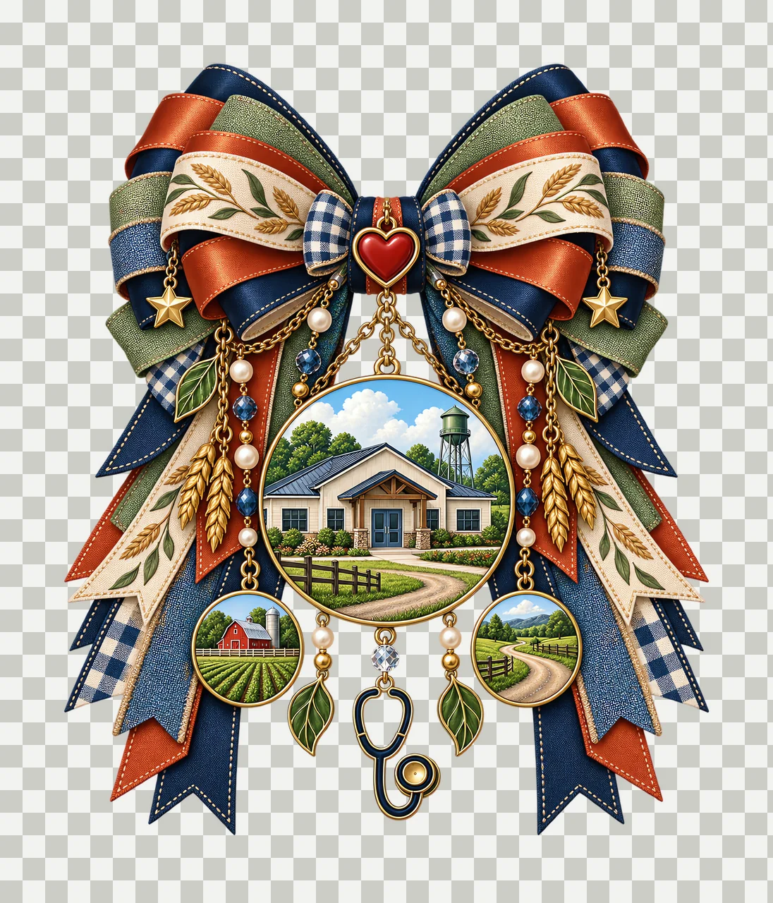 Rural Health Awareness PNG, Farm and Rural Clinic Coquette Bow, No Text Sublimation Clipart, Transparent Digital Download transparency and detail preview thumbnail