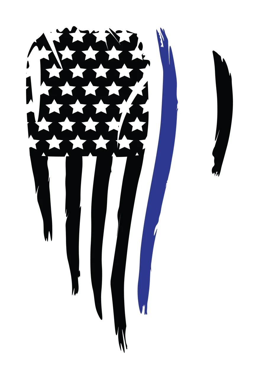 Flag Vertical Pattern With Stars And Jagged Torn stripes edges