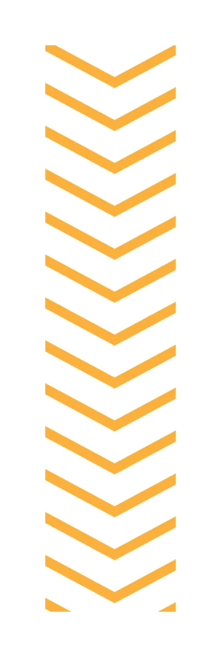 Chevron pattern with thick V shaped lines vertical rectangular frame bold geometric and bright orange in white