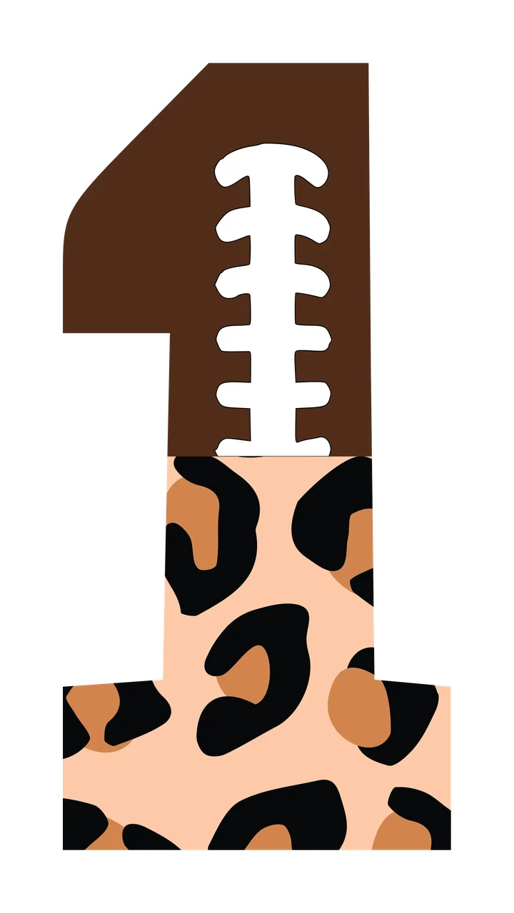 Football Font Half Leopard Character 19 american gridiron touchdown